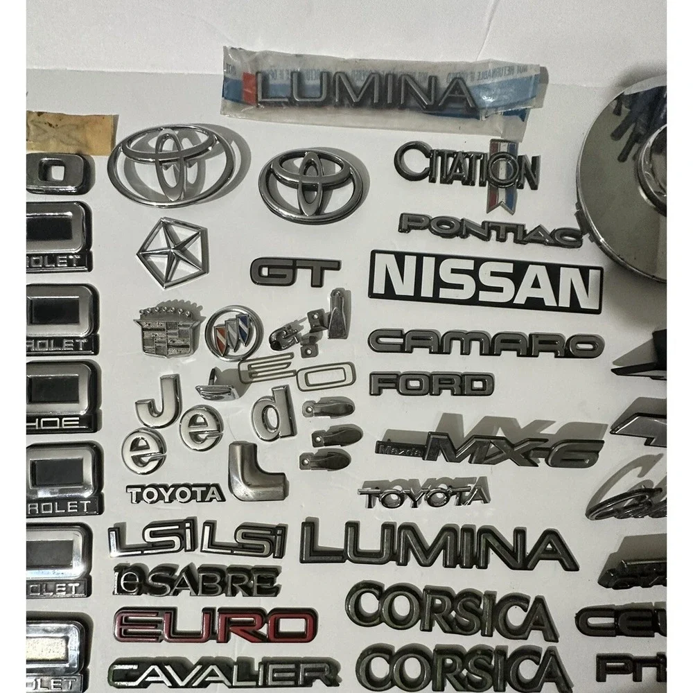 Lot of 40 + Vintage Car Emblems Collection Buick Chevrolet‎ Toyota Camaro Nissan